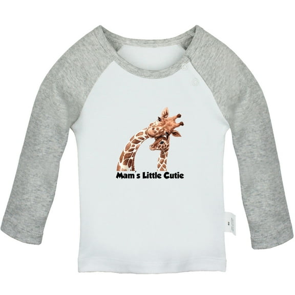 Cute Like Mom Cool Like Dad Funny T shirt For Baby, Newborn Babies Animal Giraffe T-shirts, Infant Tops, 0-24M Kids Graphic Tees Clothing (Long Gray Raglan T-shirt, 0-6 Months)