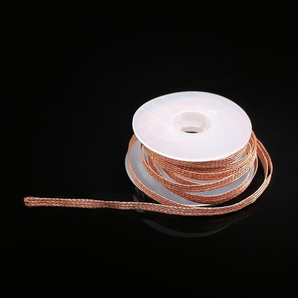 Herramienta de reparación de fundente de cable de mecha de soldadura trenzada de alambres para desoldar (1,5 mm x 1,5 m) Sywqhk Para estrenar