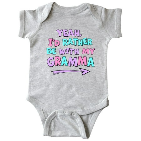 

Inktastic Yeah I d Rather be with My Gramma in Pink Blue and Purple Gift Baby Boy or Baby Girl Bodysuit