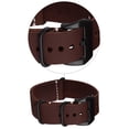 thumbnail image 6 of 24mm Dark Brown Crazy Horse Leather Strap Black Buckle Leather Watch Band With Double Sides Leather Watch Strap, 6 of 6