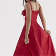 thumbnail image 4 of Fashion Print Bustier Sundress Drawstring Lace Sleeveless Dress For Women, 4 of 5