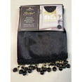 thumbnail image 2 of Bridget Crushed Satin Valance with Black and Gold Beaded Trim, Black, 2 of 2