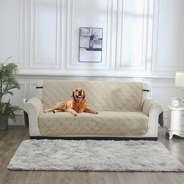 CHOK Liquidation Housse de Canapé Réversible pour Coussin Canapé Housse pour Chiens Résistante à l'Eau Protecteur de Meubles avec Bâtons en Mousse Sangles Élastiques pour Chats
