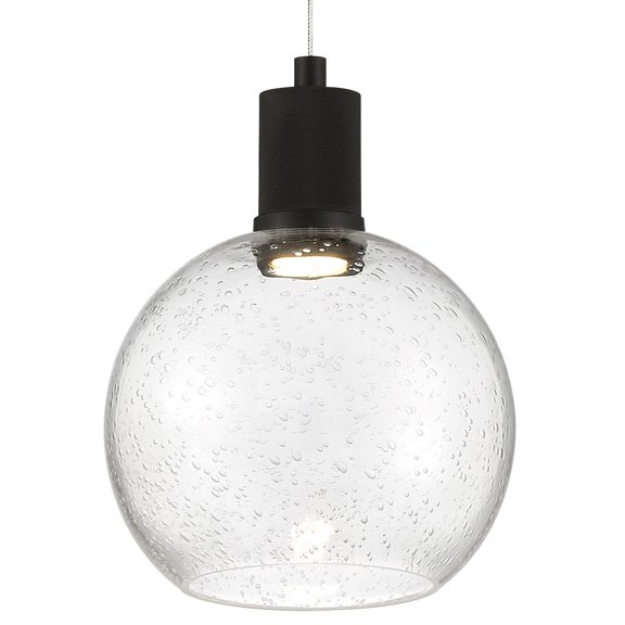 63142LEDD-MBL/SDG Access Lighting Port Nine - 9W 1 LED Pendant In Transitional Style-9.5 Inches Tall and 7.5 Inches Wide-Matte Black Finish-Seeded