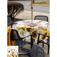 thumbnail image 5 of Outdoor Tablecloth with Umbrella Hole for Patio/Picnic/Party/Camping, Pig Sunflower Western Waterproof Table Cloth Square Cover Washable, Rustic Daisy Grey Wooden (60"x 60"), 5 of 8