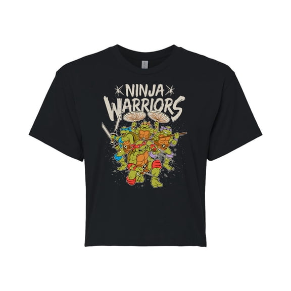 Teenage Mutant Ninja Turtles - Ninja Warriors - Juniors Cropped Cotton Blend T-Shirt
