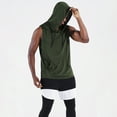 thumbnail image 5 of Chiccall Men's Summer Tops Athletic Gym Sleeveless Mesh Hoodie with Drawstring & Big Pocket Quick Dry Lightweight Breathable Activewear, 5 of 6