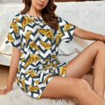 thumbnail image 6 of Womens Pajama Sets With Pocket, Cute Pizza Wavy Lines Lounge Sets Short Sleeve Sleepwear PJ Sets for Women, 6 of 6