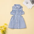 thumbnail image 2 of PINQI Holiday Dress for Little Girls Toddler Girls Sleeveless Sundress Jean Skirt Dress Princess Dress Girls' Casual Dresses 1 to 6 Years, 2 of 9