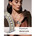 thumbnail image 5 of Wearlizer Stainless Steel Band Compatible with Apple Watch Band for Women 38/40/41/42/44/45/46/49mm, Studded Link Bracelet Strap, Dressy Metal Band for Series 11/10/9/8/7/6/5/4/SE/Ultra, 5 of 7