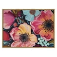 thumbnail image 3 of Kate and Laurel Sylvie Preppy Boho Aesthetic Colorful Floral Group Framed Canvas Wall Art by The Creative Bunch Studio, 31.5x41.5 Natural, Bright Colorful Flower Art for Wall, 3 of 7