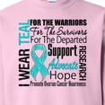 thumbnail image 3 of Inktastic Ovarian Cancer I Wear Teal Ribbon Tribute Adult Sweatshirt, 3 of 4