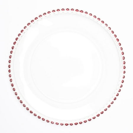 

Richland 13\ Red Beaded Glass Charger Plate Set of 12