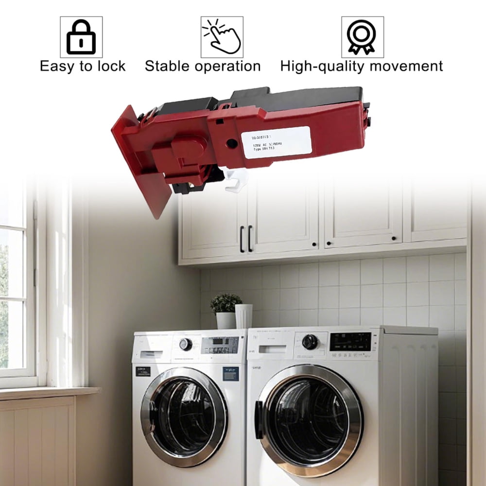 DC64-02032A Washer Door Lock Latch, 110V Automatic Washing Machine Door Lock Switch, Replace 2002546, AP4567166, PS4211604, EAP4211604