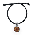 thumbnail image 1 of Impression Répétez Tissu Brun Coloré Art Bracelet Corde en Cuir Bracelet Bijoux Noirs, 1 of 3