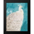 thumbnail image 2 of Maria, Robin 19x24 Black Modern Framed Museum Art Print Titled - Royal Plume on Teal, 2 of 5