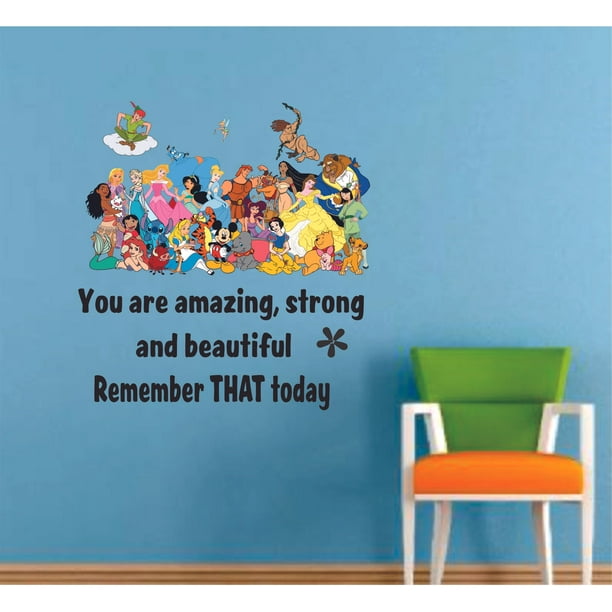 DIY Inspirational Quotes Decor Cartoon Movie Characters Design Vinyl Wall Decal - You Are Amazing Strong And Beautiful Remember That Today | 20 DIY Inspirational Quotes Decor Cartoon Movie Characters Design Vinyl Wall Decal - You Are Amazing Strong And Beautiful Remember That Today | 20