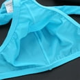 thumbnail image 5 of Tao Tao Men Transparent Thongs And G Strings Men's Underwear Smooth Ice Silk Panties Low-Rise Men T- Back Panties Light Blue L, 5 of 6