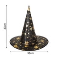 thumbnail image 2 of Witch Hat, Pink Gold Star Print, 1 Piece Halloween Costume Accessory, for Adults and Kids Halloween Party Fancy Dress Cosplay Themed Holiday Role Play Dress Up Decorations, 2 of 3