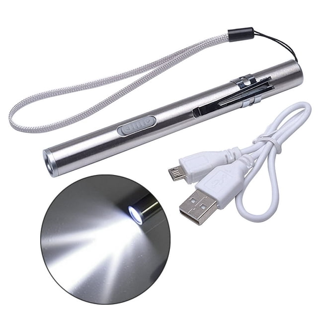 HLONK Pen Light Flashlight with USB Cable Rechargeable Small Bright Mini LED Penlights