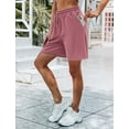 thumbnail image 1 of Uniexcosm Womens Shorts Casual Sports Athletic Bermuda Shorts Drawstring for Summer with Pockets, 1 of 8
