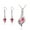 Rose Red, variant on Fahion Teardrop Wedding Bridal Jewelry Set for Brides Women Bridesmaid, Crystal Rhinestone Necklace Earring Sets for Prom Birthday Gifts