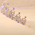 thumbnail image 2 of Corona de boda para novia - Tiara de princesa de pedrería para mujer - Corona de reina - Corona de boda hecha a mano - Accesorios para el cabello - Corona de tiara, 2 of 5