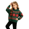 thumbnail image 5 of Ruiwill Christmas Girls Sweater Snowflake Print Crew Neck Long Sleeve Knit Pullover Xmas Top, 5 of 6
