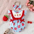 thumbnail image 2 of Hessimy Newborn Baby Girl Summer Clothes Daisy Flying Sleeve Jumpsuit Romper Ruffle Onesie Infant Outfit,Stretchy(Blue, 2 of 9