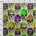 thumbnail image 2 of oneOone Cotton Poplin Lime Green Fabric Skull Sewing Craft Projects Fabric Prints By Yard 42 Inch Wide, 2 of 4