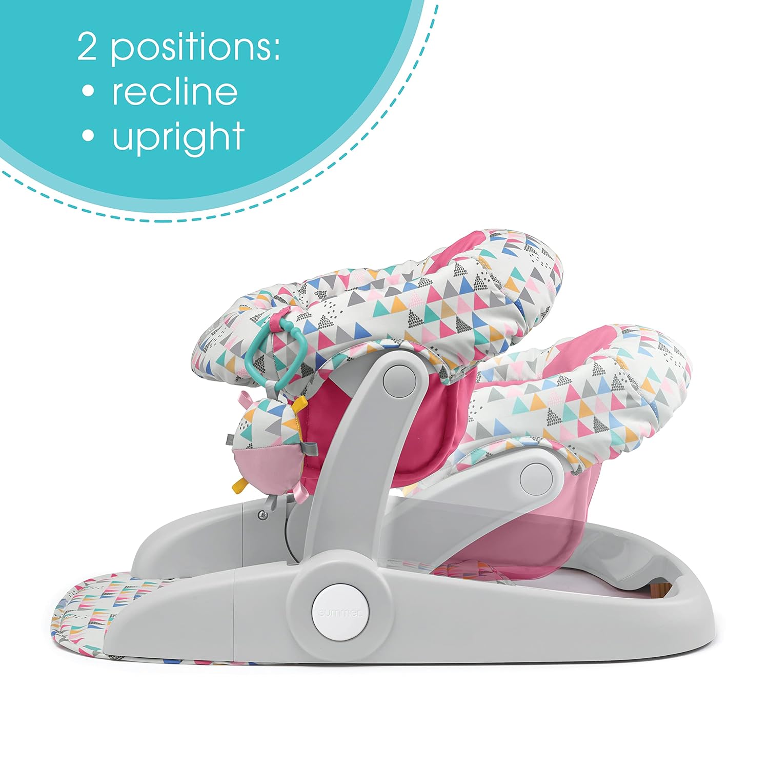 Summer Infant Learn-to-Sit 2-Position Floor Seat (Funfetti Pink) Sit Baby Up in This Adjustable Baby Activity Seat Appropriate for Ages Months Includes Toys - image 2 of 6