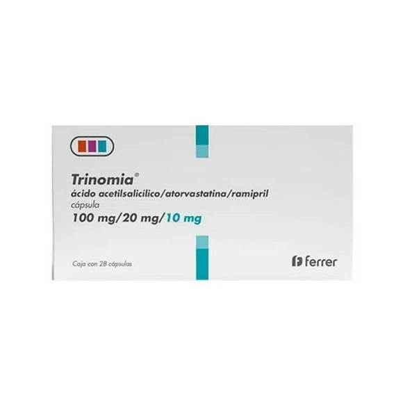 Trinomia 28 cápsulas 100 mg/20 mg/10 mg
