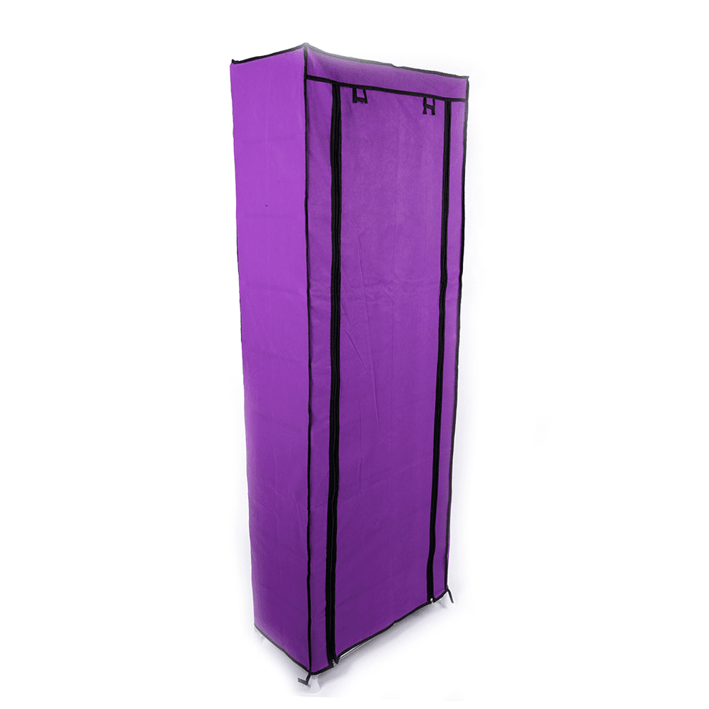 Hassch Shoe Rack with Cover and Side Pockets, 10-Tier Large Capacity Tall Shoe Shelf, Free Standing Storage Organizer for Entryway, Closet, 22.83"L x 11.4"W x 63"H, Purple