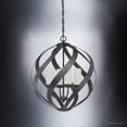 thumbnail image 4 of Urban Ambiance Luxury Rustic Chandelier, Medium Size: 23"H x 19.5"W, with Orbital Style Elements, Weathered Black Finish, UQL2781 from the Walsall Collection, 4 of 7