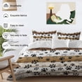 thumbnail image 4 of Brown Paw Print Bedding 3 Piece Duvet Cover Set Full Size, Vintage Farmhouse Country Wooden Grain Soft Microfiber Comforter Cover with Zipper Closure & Pillowcases, FadeResistant Quilt Cover, 4 of 9
