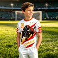 thumbnail image 2 of Kids Spain Bull Graphic Football Short Sleeve T Shirt Boys Girls Soccer Training Uniform Sport Casual Fan Tee 3 Years-16 Years, 2 of 4