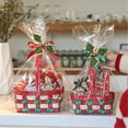 thumbnail image 4 of THLKIF Christmas Baskets for Gifts Empty Handmade Woven Gift Basket with Wooden Handle, Small Storage Container for Xmas Holiday Party Organizing Fruit Candy, 4 of 7