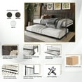 thumbnail image 6 of Castle Place Sleek Twin Size Metal Daybed with Trundle, White, 6 of 7