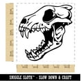 thumbnail image 2 of Gray Wolf Skull Square Rubber Stamp Stamping Scrapbooking Crafting - Large 2.75in, 2 of 7