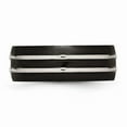 thumbnail image 3 of Titanium Grooved 8mm Men's Black IP-plated Matte Brushed Finish and Wedding Band Ring Size 7, 3 of 7