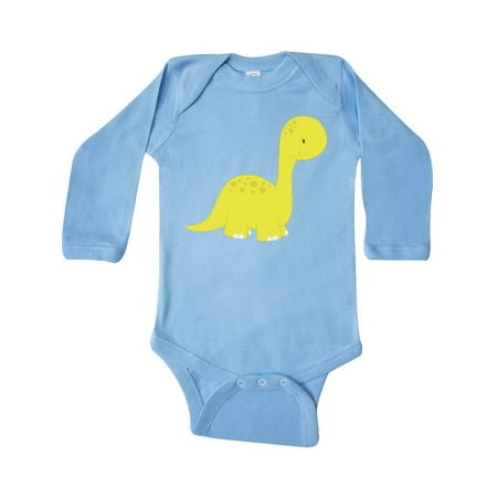 

Inktastic Cute Little Dinosaur Baby Dino Brontosaurus Gift Baby Boy or Baby Girl Long Sleeve Bodysuit