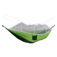 thumbnail image 2 of Hamaca de camping con mosquitera, cama individual colgante para dormir, para exteriores, senderismo Verde blanco, 2 of 8
