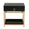thumbnail image 3 of Baxton Studio Melosa Modern Glam and Luxe Black Finished Wood and Gold Metal 1-Drawer End Table, 3 of 7