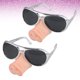 thumbnail image 4 of FELTECHELECTR 2 gafas de nariz de cerdo, divertidas gafas de cosplay, gafas creativas para fiestas, suministros para fiestas (plateadas), 4 of 5