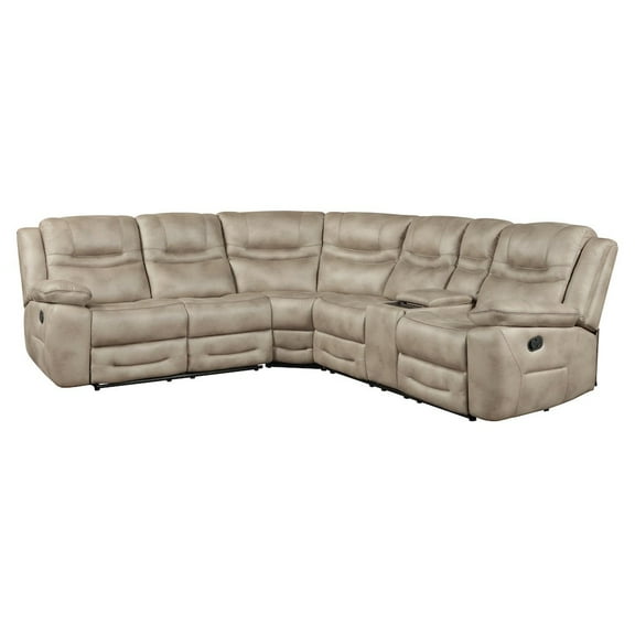 Steve Silver Shelton 3PC Manual Reclining Sectional, Mottled Camel