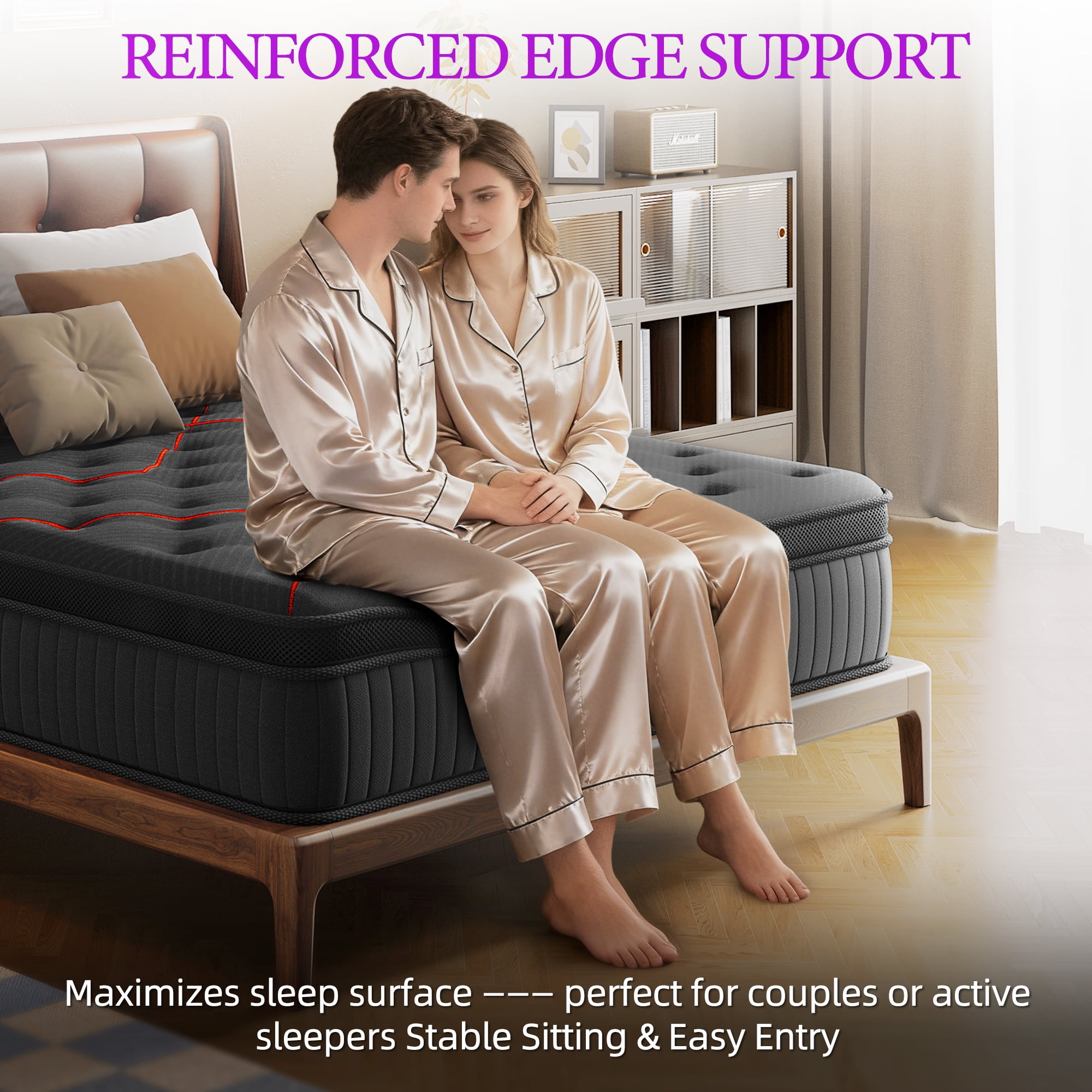 ZLNDR Aura 12 inch Hybrid Mattress, Full Size Mattresses in a Box, Cooling Gel Memory Foam, Individual Pocket Springs for Pressure Relief & Motion Isolation, Medium Firm