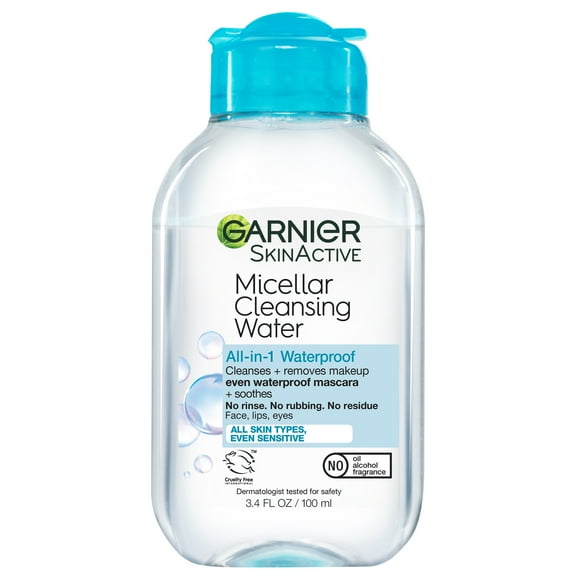 Garnier SkinActive Micellar Cleansing Water All in 1 Waterproof Makeup Remover, Face Cleanser, 3.4 fl oz