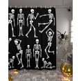 thumbnail image 2 of Halloween Skull Shower Curtain Set ，Waterproof Fabric Shower Curtains Sport Yoga Skeleton Shower Curtains for Bathroom,Bathroom Decor 60"x72", 2 of 6