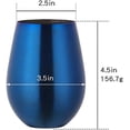 thumbnail image 2 of Nvzi 17 oz Stainless Steel Stemless Wine Glass, Outdoor Portable Wine Tumbler for the Pool, Camping, Cookouts, Travel - Set of 2 Metal Drinking Cups(Blue), 2 of 5