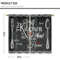 thumbnail image 2 of Black Farmhouse Rustic Kitchen Curtains Wooden Wood Small Short Cafe Window Curtains Vintage Fork Spoon RetroBathroom Living Room Bedroom Window Drapes Treatment 2 Panels (26x36 Inch), 2 of 6